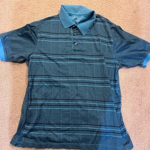 Men’s large Jos A Bank blue collared golf polo short sleeve shirt